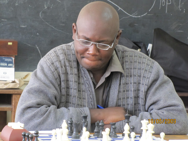 Chairman of Eastlands Chess Club - Geoffrey Mulaga facing a tough position in the 2009 Olympiad selection tournament.