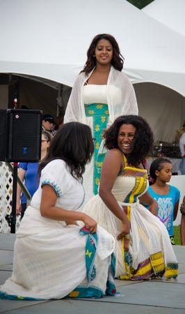 A traditional Eritrean dance in traditional clothing.  Photo credit www.kiddle.co.