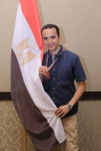 A proud and happy champion GM Amin Bassem.
