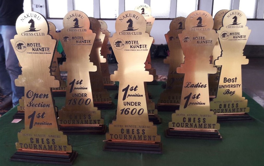 Some of the glittering trophies on offer.  Photo credit Ann Kungu.