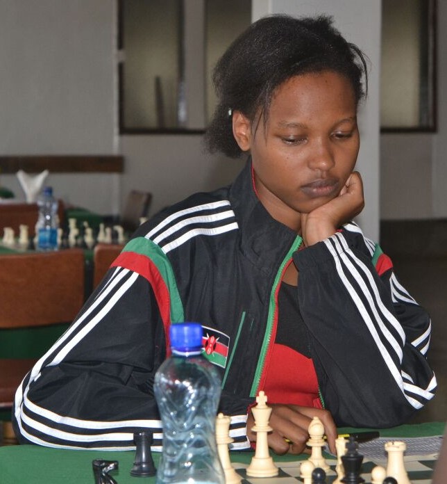 Daphne Mwikali who obtained a respectable 3.5 points out of 6 points. Photo credit Ann Kungu.