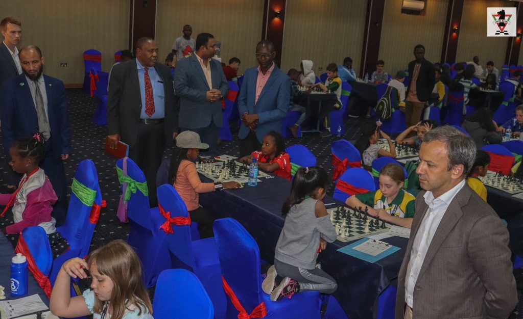 Arkday Dvorkovich checks out the action in the 2018 African Youth Chess Championship in Kisumu. Photo credit Eastmond Mwendia.