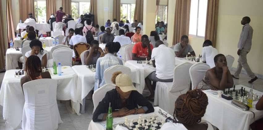 The playing hall of the Mombasa Open. Photo credit Mombasa Chess Club.