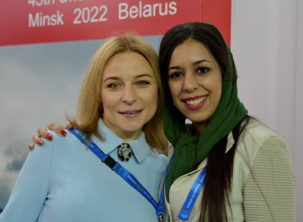 Shohreh Bayatt & FIDE Vice-President Anastasia Sorokina. Photo credit Kim Bhari