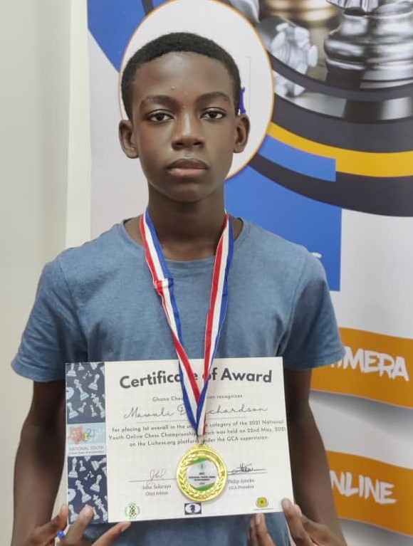 Mawuli Richardson rising star from Ghana. Photo credit Ghana Chess Association.