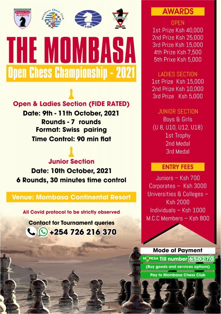 Poster of the 2021 Mombasa Open Championship.