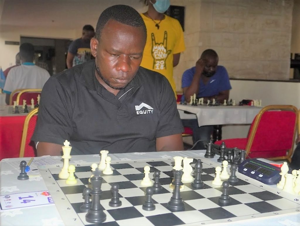 FM Steve Ouma in action during the 2021 Mombasa Open.