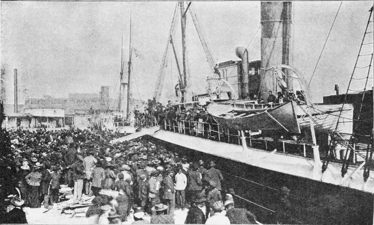 Departure of African emigrants for Liberia from The_Illustrated American, 21st March 1896. Source www.kiddle.co.