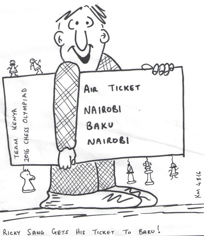 Cartoon on Ricky Sang when he qualified for the 2016 Baku Olympiad.