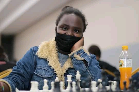 Mercy Cherono the winner of the Ladies section of the Kenya National PWD Chess Championship.