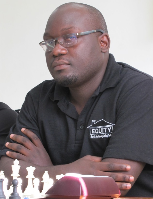 IM Ssegwanyi seen here in action during the 2017 Kenya National Chess League in Nairobi. Photo credit Kim Bhari.