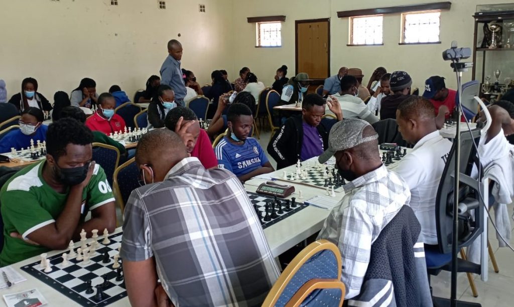 The playing hall of Tthe 2022 Kenya Chess Olympiad Qualifiers - 2nd phase at KCB Club.