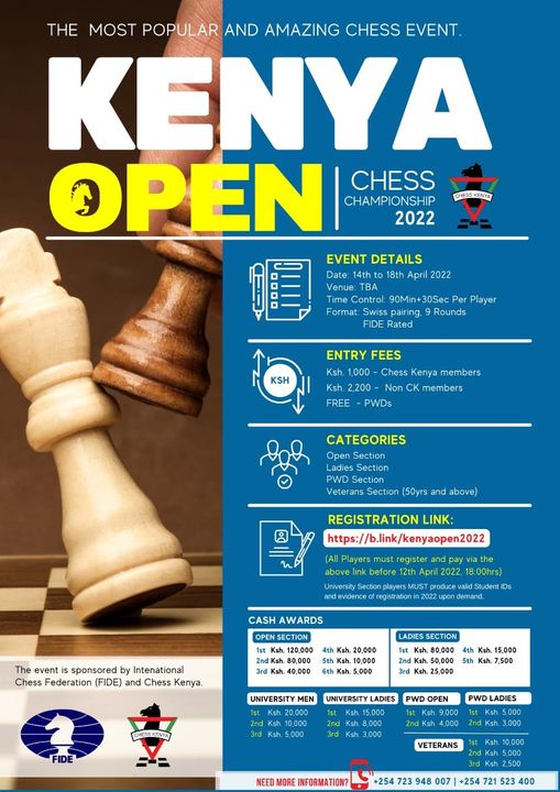 Poster for the 2022 Kenya Open.  Aluta Continua by Mehul Gohil