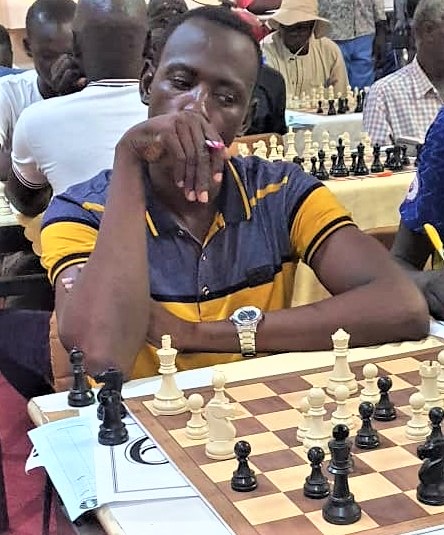 Former South Sudan Chess Federation President Juuk Thiong in action.