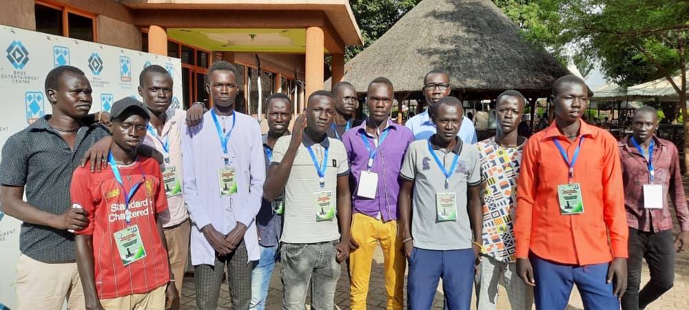 Players pose for a group photo at the end of the 2nd phase of the South Sudan Olympiad Qualifiers.
