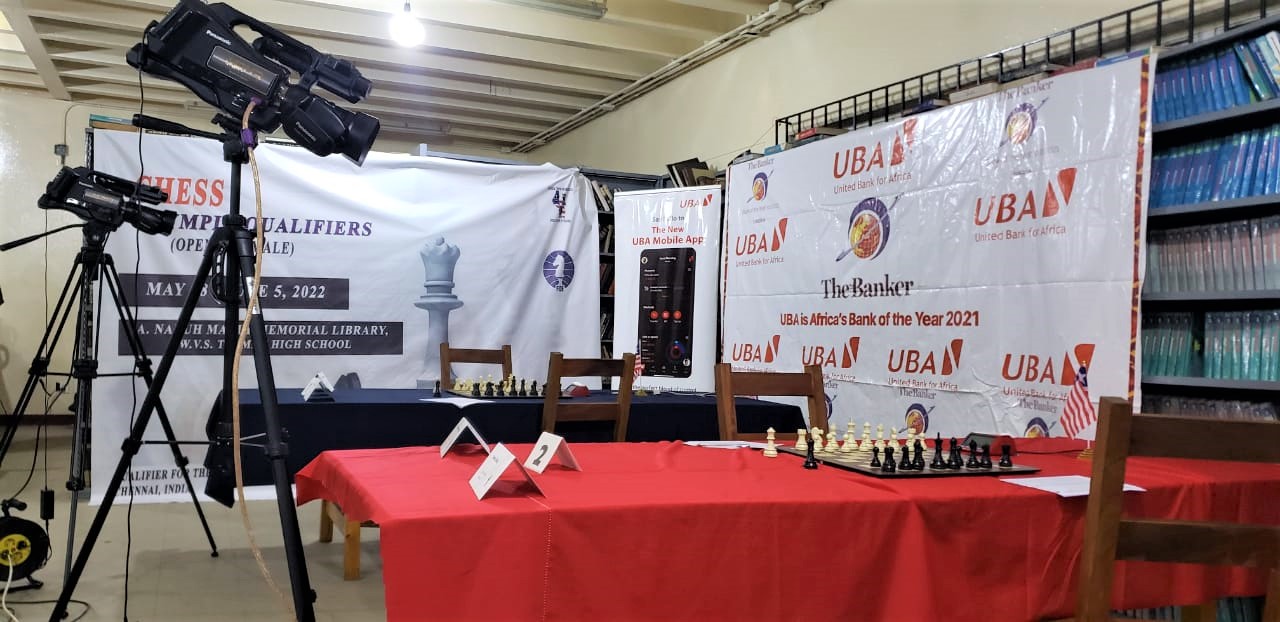 The playing hall of the Liberian Olympiad Qualifiers.