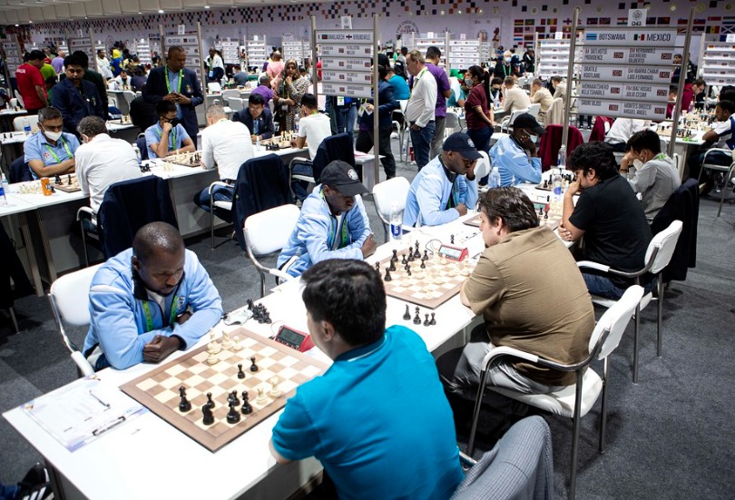 Mexico taking on Botswana in a match where they won 4-0. Photo credit FIDE.