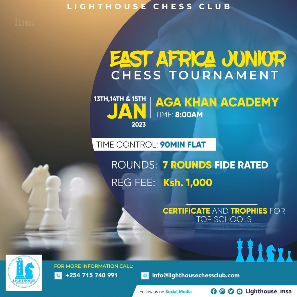 Poster for the EA Junior Chess Tournament.
