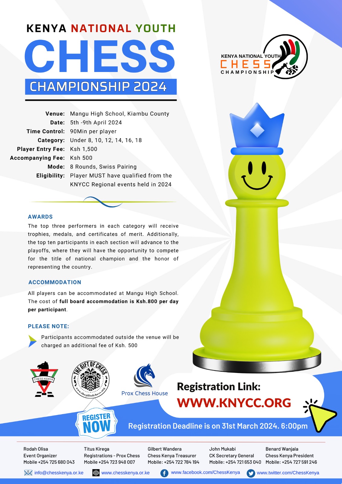 The 2024 Kenya National Youth Chess Championship.